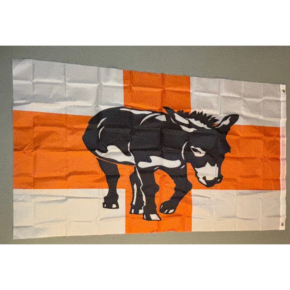 Peaceful Valley Donkey Rescue Flag Orange White Cross Banner‎ Tapestry 3'X5'